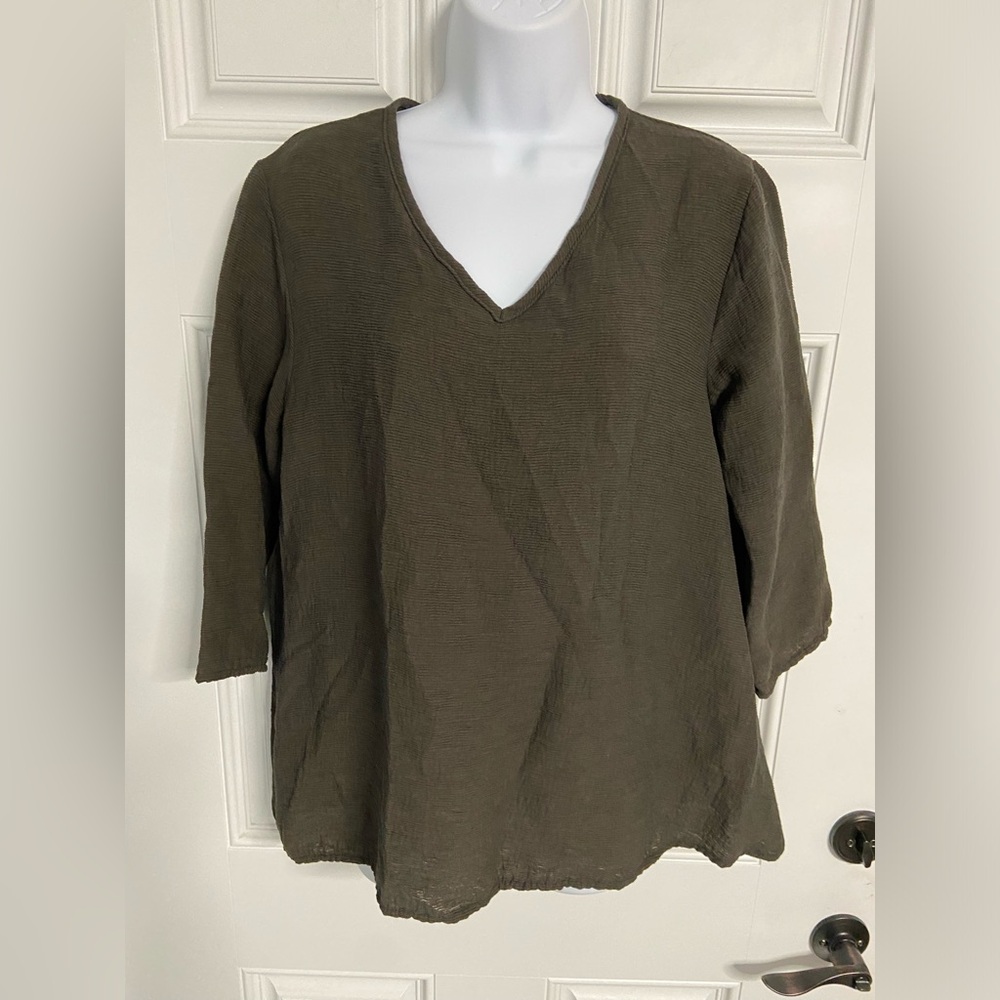4- CUT-LOOSE Metallic Brown PullOver T-Shirt *OVERSIZED